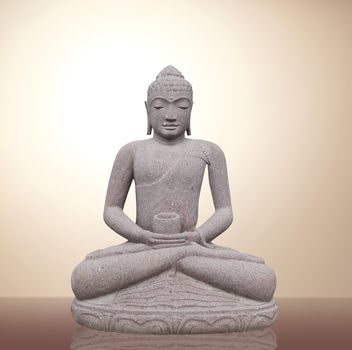Statue of Buddha on white background