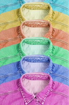 a bottom of shirts colored jeans