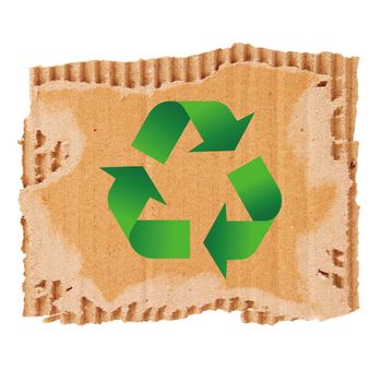 a cardboard for recycle on white background