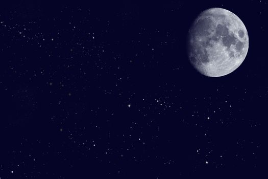View of the Moon in the night sky