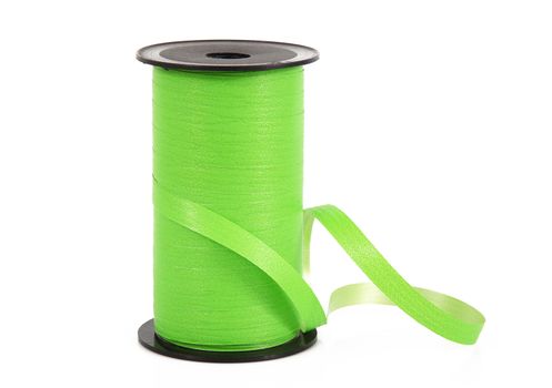 green ribbon on white background