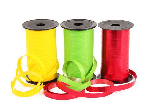 red yellow and green ribbon on white background