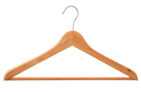 a wooden hanger on a white background
