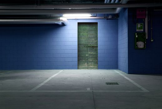 an empty big underground parking
