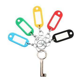 Key Ring collage on white background