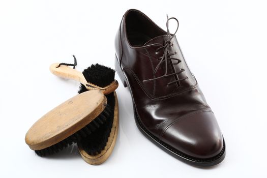 elegant male shoe on white background