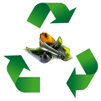 Waste recycling Symbol on white background