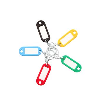 Key Ring collage on white background