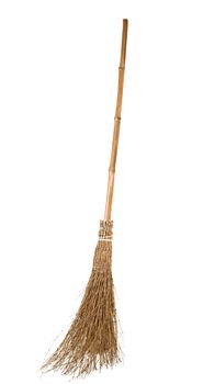 old sage broom on white background
