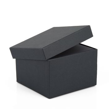 black carton box on white background