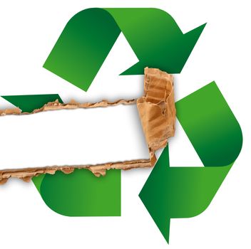 Waste recycling Symbol on white background