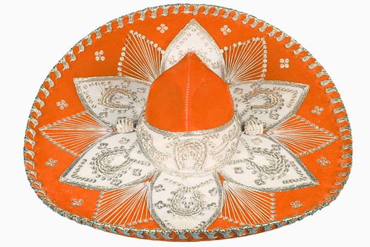 isolated orange sombrero on white background