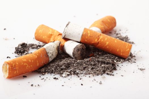 isolated cigarette on white background