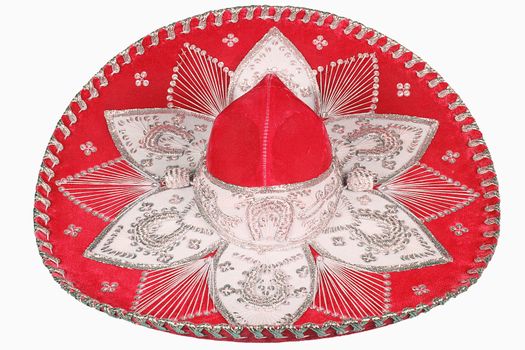 isolated red sombrero on white background
