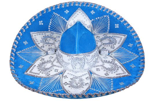 isolated blue sombrero on white background