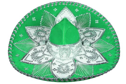 isolated green sombrero on white background