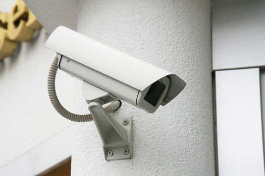 control camera on wall background