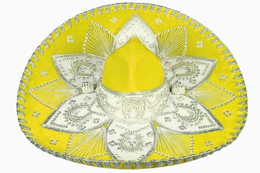 isolated yellow sombrero on white background