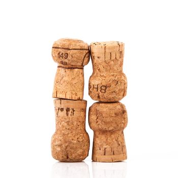 champagne cork on white background