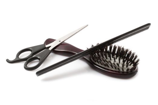 Hairdresser Tools on white background