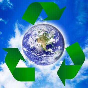 the planet Earth on sky background