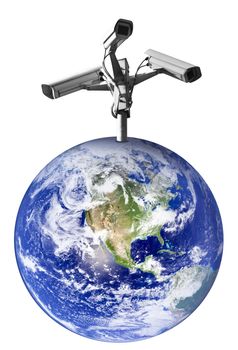 the planet Earth with control camera