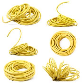 water hose collage on white background