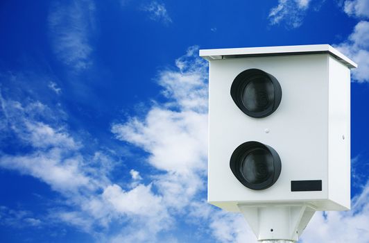 speed camera control on sky background