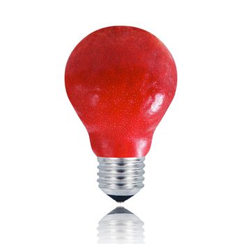 pear light bulb on white background