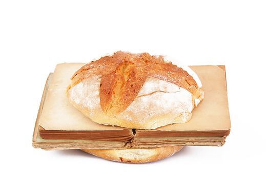 sandwich with book on white background