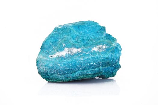chrysocolla crystals on white background
