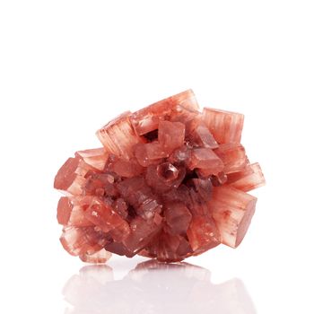 isolated aragonite crystals on white background