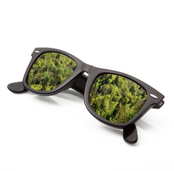 isolated forest sunglasses on white background