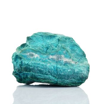 chrysocolla crystals on white background