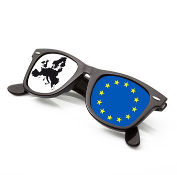 isolated european sunglasses on white background