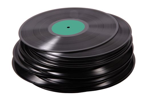 old vinyl on white background