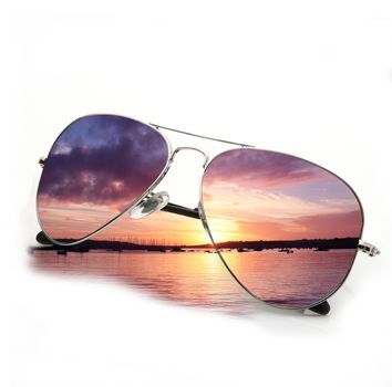 isolated sunset sunglasses on white background