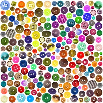 Collection of buttons on white background