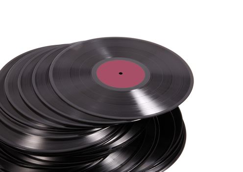old vinyl on white background