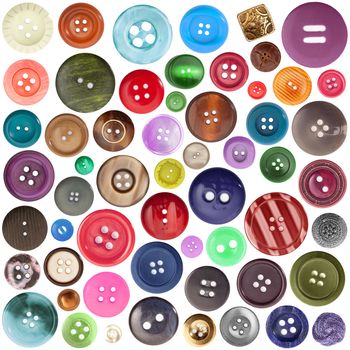 Collection of buttons on white background