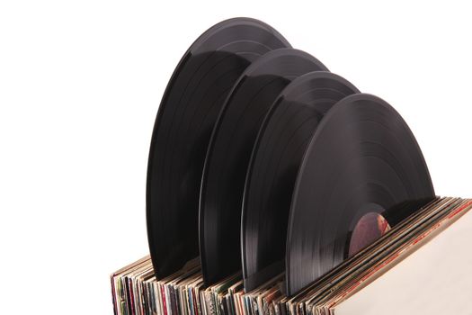 old vinyl on white background