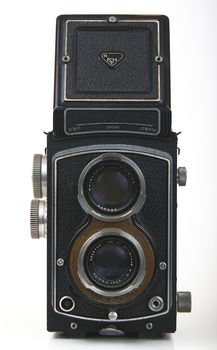 isolated vintage camera on white background