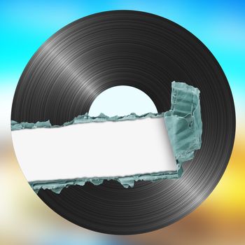 old vinyl on color background