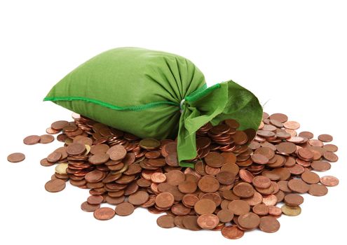 lot of money on white background