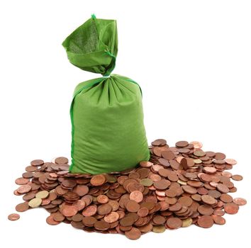 lot of money on white background