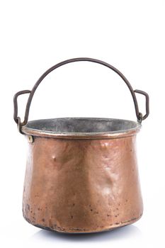 old pot on white background