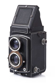 isolated vintage camera on white background