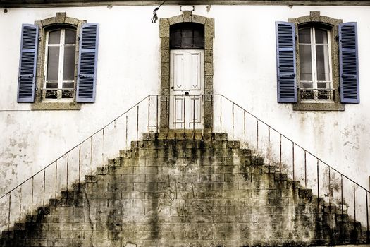 an Entrance with old vintage door 