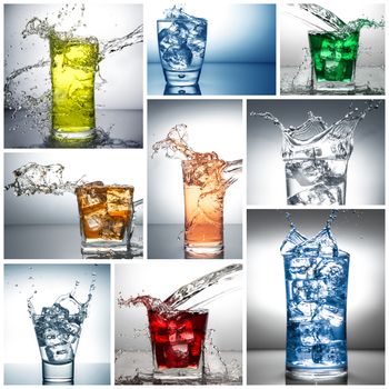 wonderful water splash collage glass