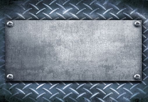 an industrial metal plate on a vintage background